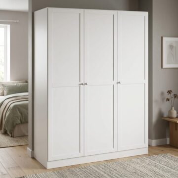 Bronte Wardrobe with 3 Frame Doors in White