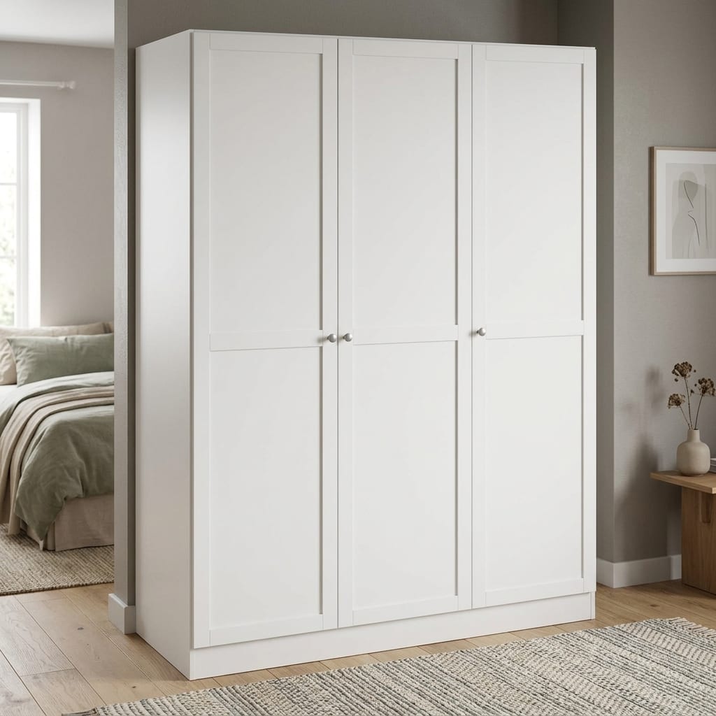 Bronte Wardrobe with 3 Frame Doors in White