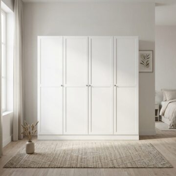 Bronte Wardrobe with 4 Frame Doors in White