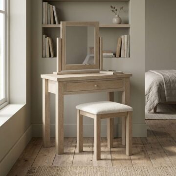 Oaktide Single Drawer Desk - Oak - White Wash