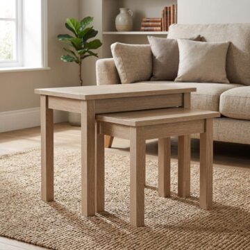 Oaktide White Wash Nest of Tables