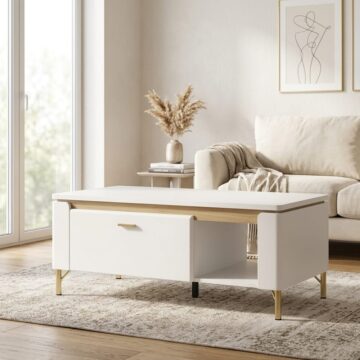 Cicero Coffee Table 1 Drawer in Alpine White/White Gloss