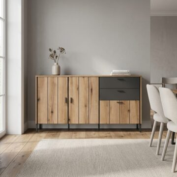 Rivendell 2 Door 1 Flap 2 Drawer Sideboard | Oak Finish