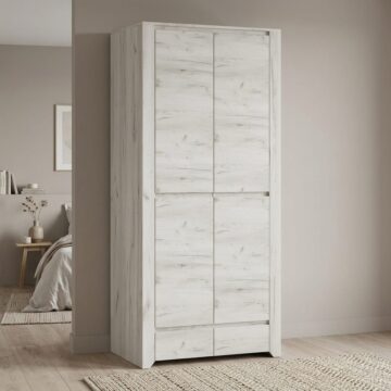 Fiji White Oak 2 Door Fitted Wardrobe with Drawers
