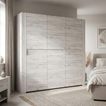 Fiji White Oak 3 Door Wardrobe