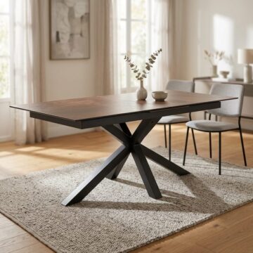 Azura Ceramic Brown Extendable Dining Table | 168cm - 210cm