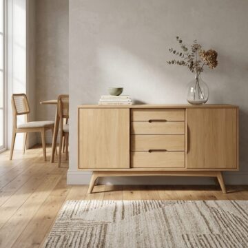 Martel Oak 2 Door 4 Drawer Sideboard