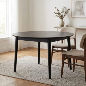 Mount Black Round Dining Table