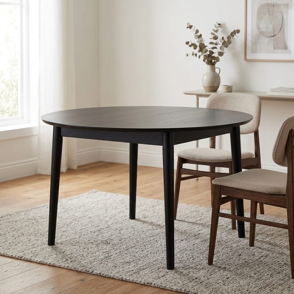 Mount Black Round Dining Table