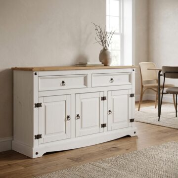 Azusa White 3 Door 2 Drawer Medium Sideboard