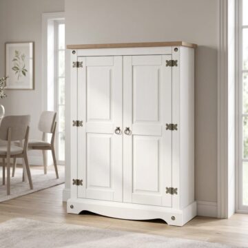 Azusa White 2 Door Cupboard Unit