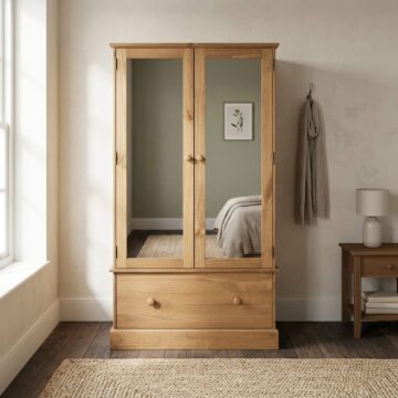 Bourton Double Wardrobe with Drawer & Mirrors