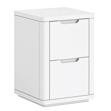 Halo White 2 Drawer Narrow Bedside | Assembled