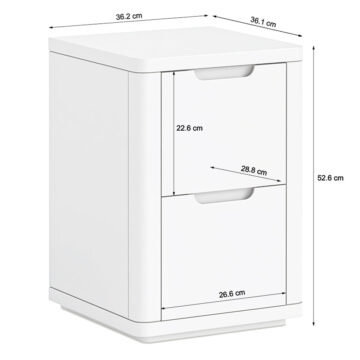 Halo White 2 Drawer Narrow Bedside | Assembled