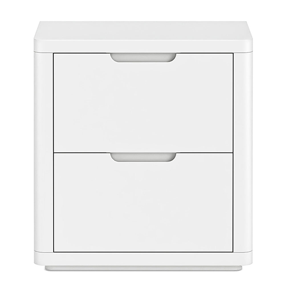 Halo White 2 Drawer Bedside | Assembled