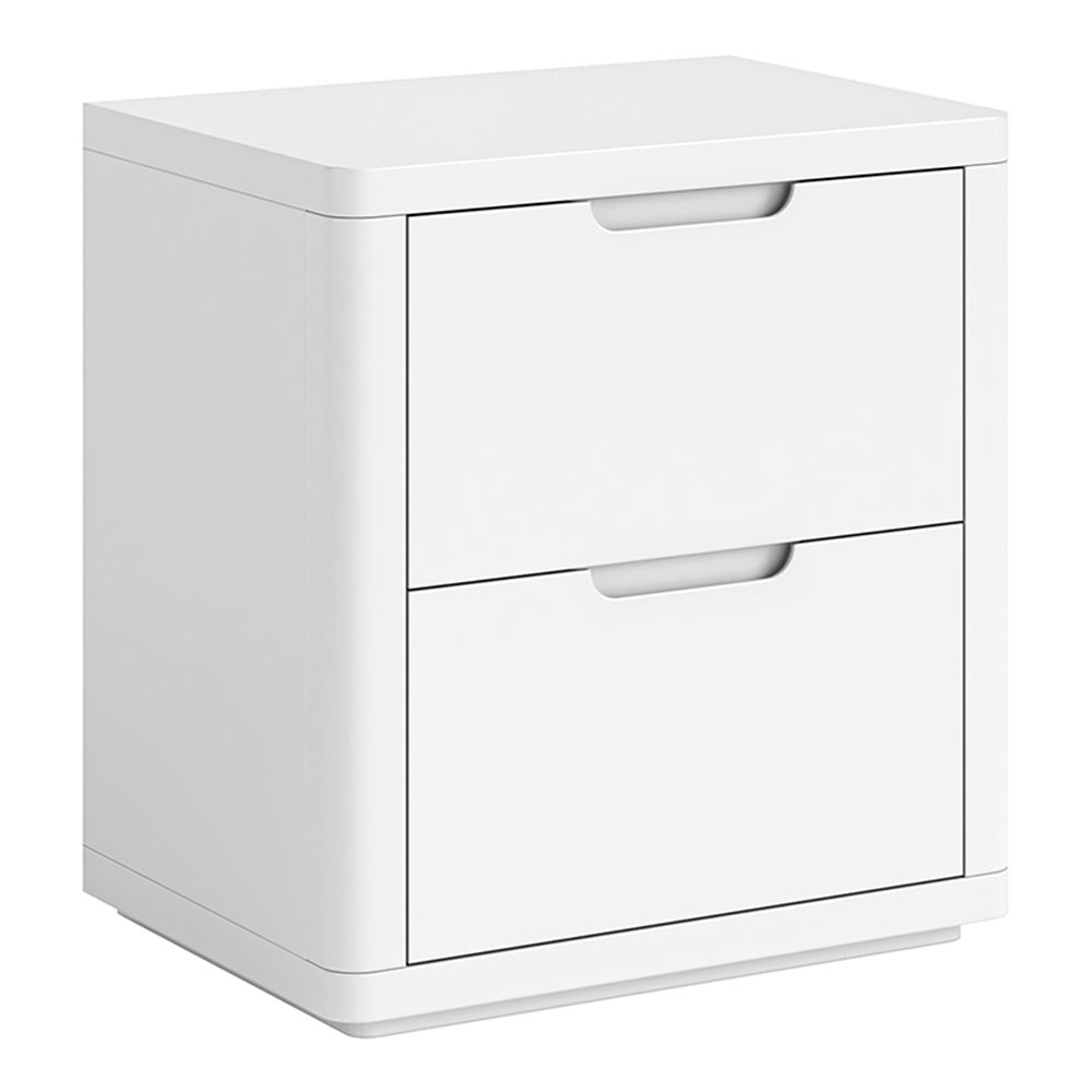 Halo White 2 Drawer Bedside | Assembled