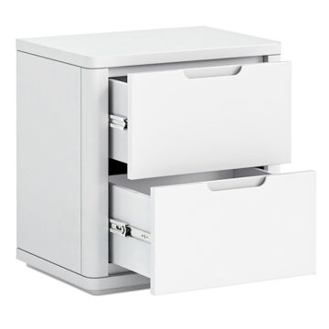 Halo White 2 Drawer Bedside | Assembled
