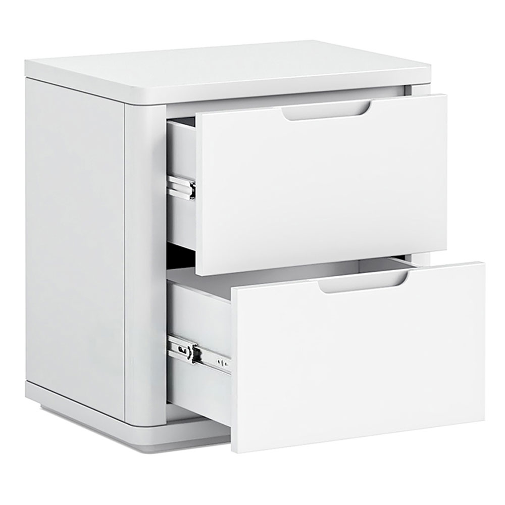 Halo White 2 Drawer Bedside | Assembled