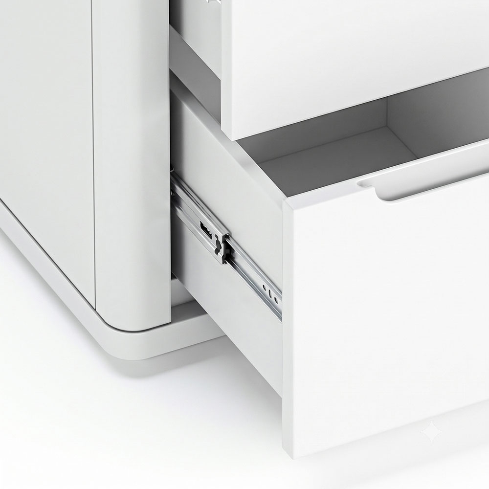 Halo White 2 Drawer Bedside | Assembled