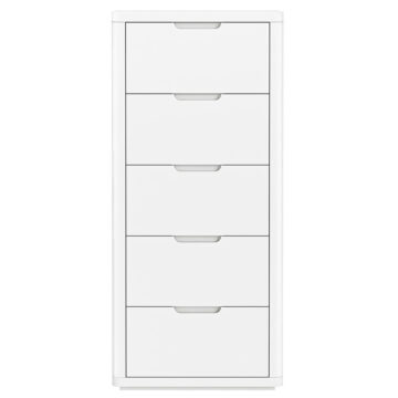 Halo White 5 Drawer Tallboy | Assembled