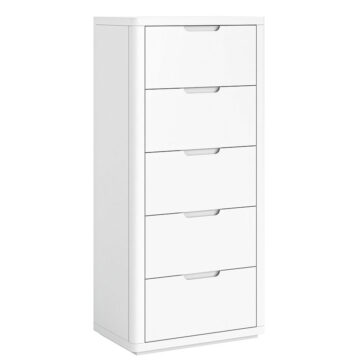 Halo White 5 Drawer Tallboy | Assembled