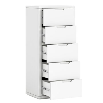 Halo White 5 Drawer Tallboy | Assembled