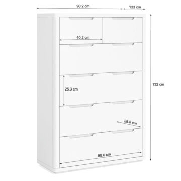 Halo White 2 Over 4 Chest Of Drawers | Assembled