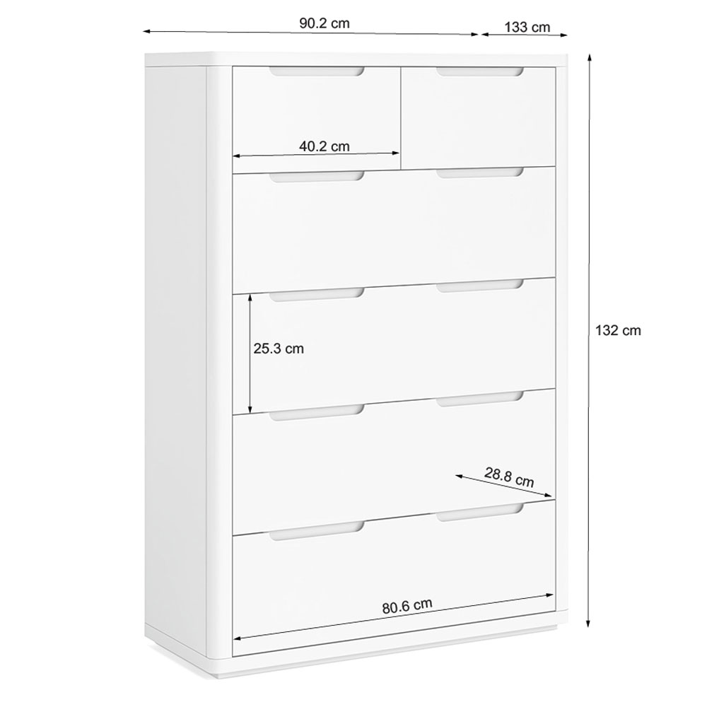 Halo White 2 Over 4 Chest Of Drawers | Assembled