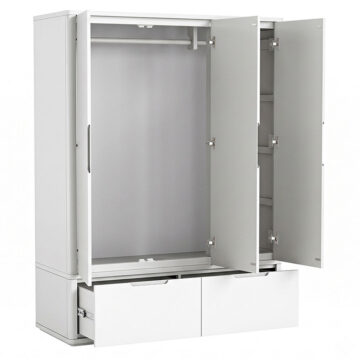 Halo White Triple Wardrobe