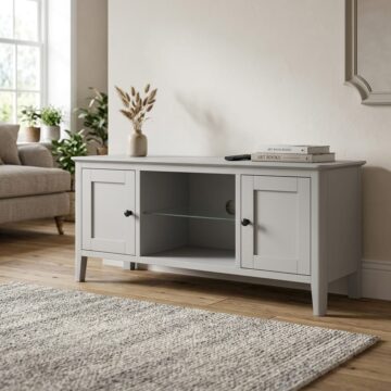 Stornoway Grey 2 Door TV Unit 120cm | Assembled