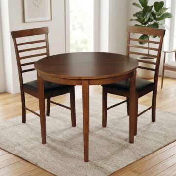 Marwood Dark Half Moon Dining Set with 2 Chairs