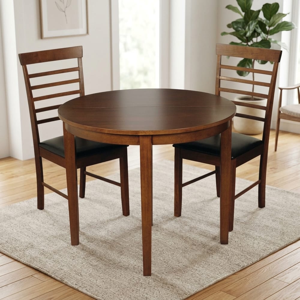 Marwood Dark Half Moon Dining Set with 2 Chairs