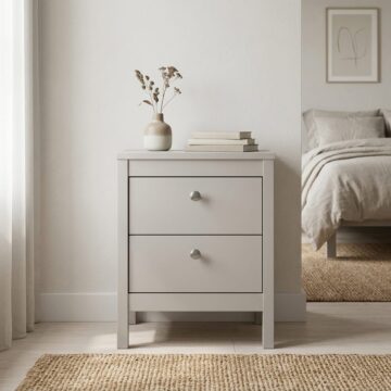 Ronda Cashmere 2 Drawer Bedside Table  | Clearance