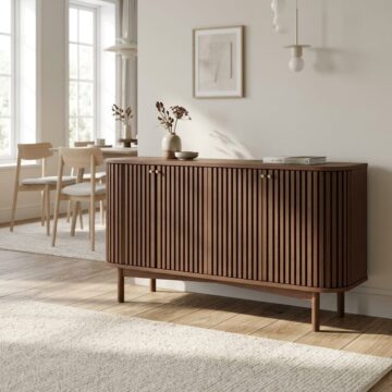 Serenity Brown Oak 4 Door Large Sideboard