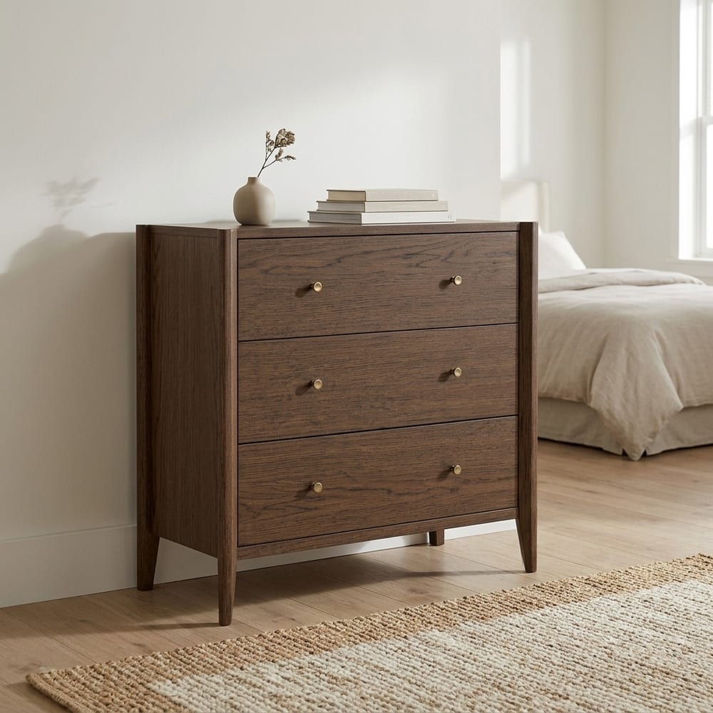 Salem Brown Oak 3 Drawer Chest