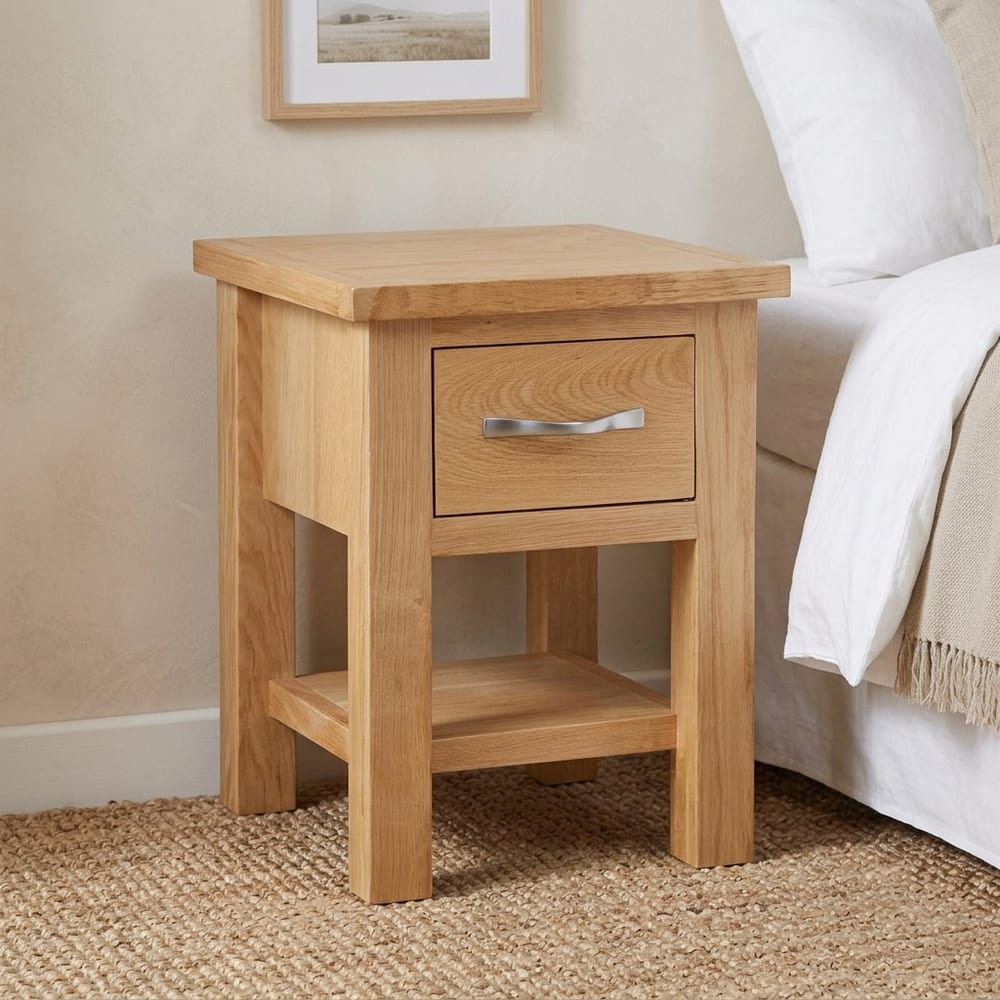 Brancepeth Oak Lamp Table | Bedside Table | Lacquered Finish