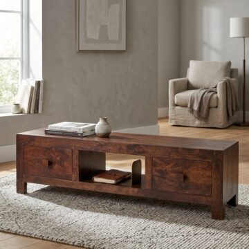 Malda Dark Mango Plasma TV Stand | Assembled