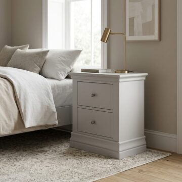 Riverton Grey 2 Drawer Bedside Cabinet | Clearance