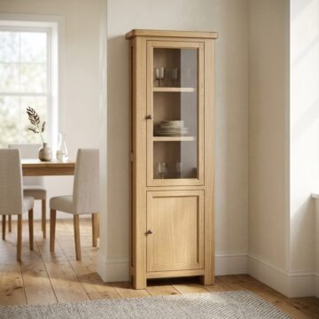 Oak Shire Corner Display Cabinet | Assembled