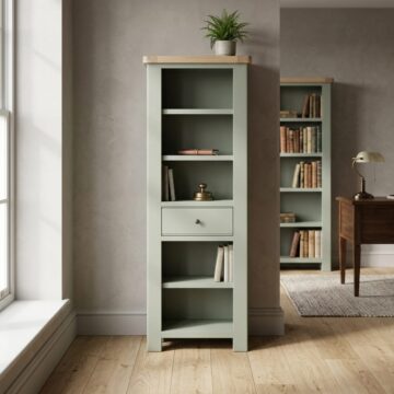 Havenwood Sage Slim Bookcase Sage | Assembled
