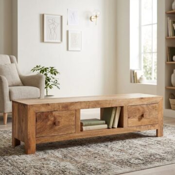Malda Light Mango Large TV Unit | Assembled