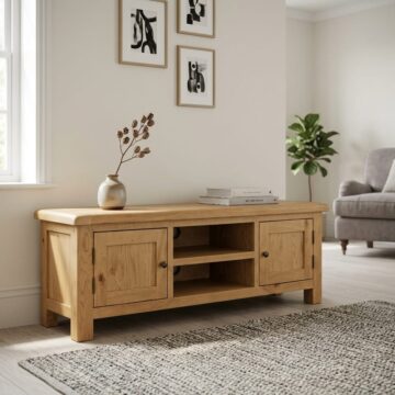 Salisbury Rustic Oak Extra Large TV Cabinet | Wax Finish | Assembled | Clearance