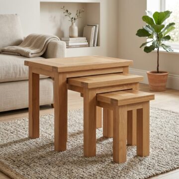 Wynyard Oak Nest Of Tables | Assembled