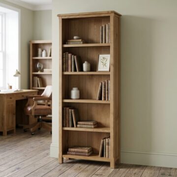 Kendal Oak Tall Bookcase | Oiled Finish | Assembled