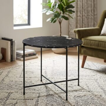 Avila Side Table with Black Marble Effect