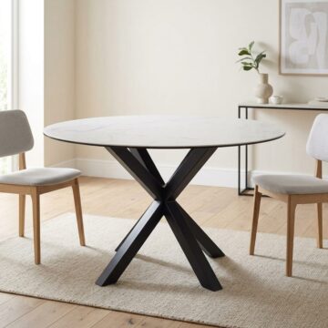 Azura Dining Table with Ceramic White Top