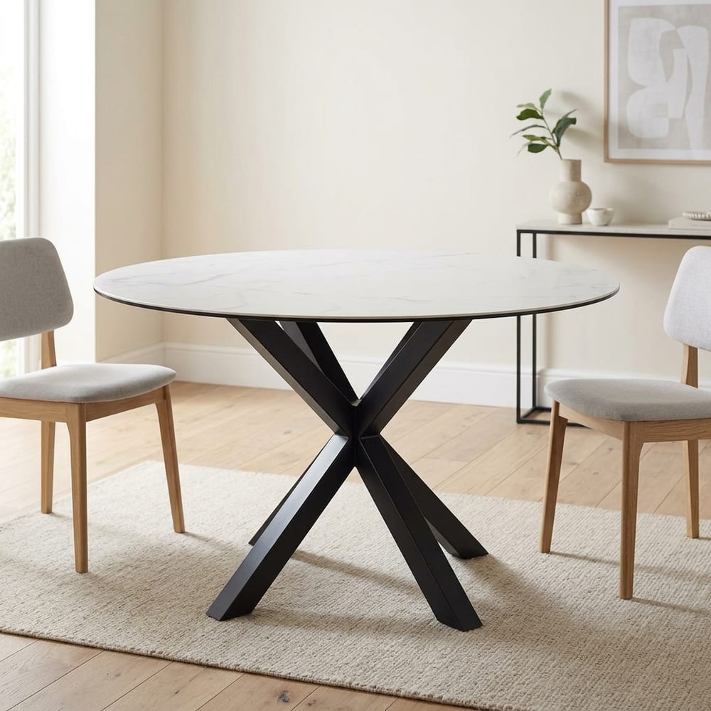 Azura Dining Table with Ceramic White Top