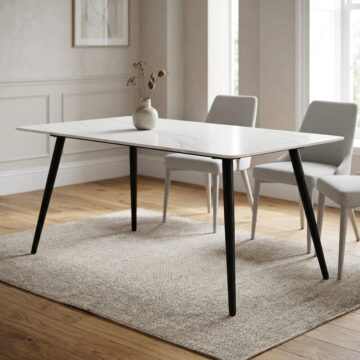 Wicklow Ceramic Dining Table Brown/Black