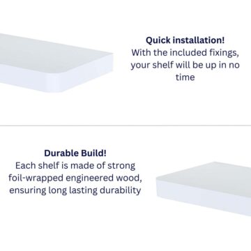 Studio Lounge Matt White Floating Shelf 80cm With Rounded Corners