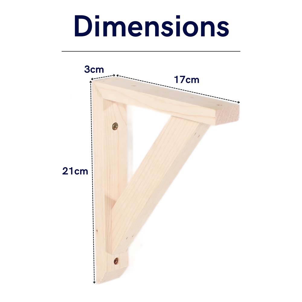 Orin Pair of Small Pre-Sanded Pine Wood Brackets